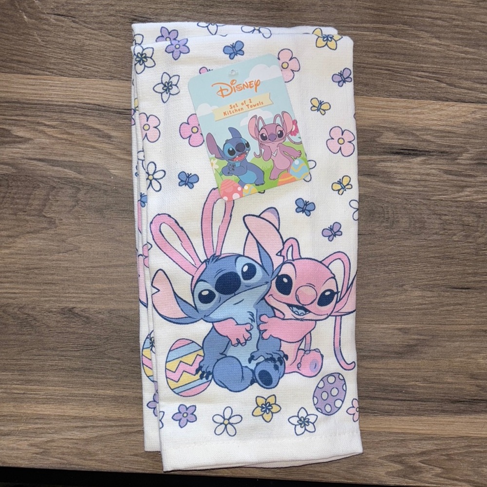 Disney Stitch and Angel Easter Kitchen Towels